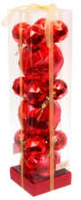 Набор украшений новогодних Шар 10х5см 15шт Miracle красный 201-3138