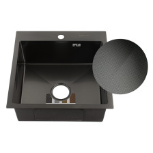 Мойка врезная 50х50 (0,8) h=200 графит декор 50503DG Fabia Profi