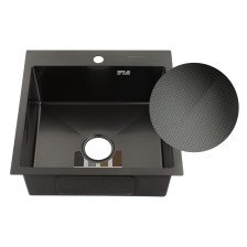 Мойка врезная 50х50 (0,8) h=200 графит декор 50503DG Fabia Profi