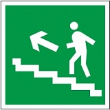 Знак E16 Направление к эвакуационному выходу по лестнице вверх правосторонний на пленке