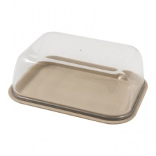 Масленка пластмассовая 14,5х11 см молочный туман РТ9096МЛ-12ПР