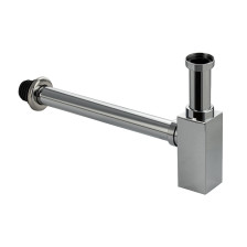 Сифон металлический для раковины квадратный профиль нержсталь/хром 8742