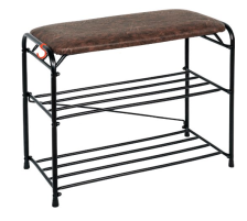 Подставка для обуви "Альфа 23" с сиденьем Черный