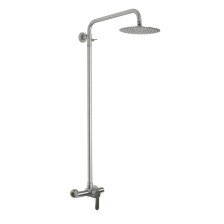 Стойка душевая со смесителем, стац. штанга Magnus тропический душ, нерж сталь 9193