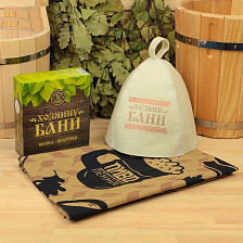 Набор банный 2пр "Банный" шапка, полотенце