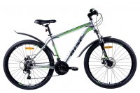Велосипед горный Aist Quest Disc 21 скорость, стальная рама 18",серо-зеленый ( 26")