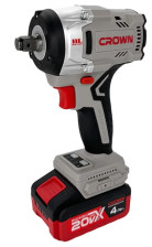 Гайковерт CROWN аккумуляторный CT22062HX-4 BMC 20V 2х4,0Ач ударный 