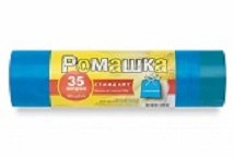 Мешки для мусора 35л 10шт с завязками Ромашка Стандарт 3ВС-3510С синие