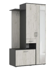 Прихожая Лира Графит/Дуб крафт белый