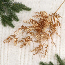 Цветы искусственные 36 см блеск Завитки и листики золото 3543961 