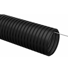 Труба гофрированная 50 с тросом (1бухта 15м) ПНД черный