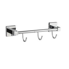 Вешалка 3 крючка GFmark прямая, квадрат, хром 84204