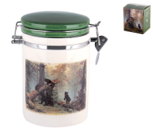 Банка для сыпучих продуктов 850 мл клипса Утро в сосновом лесу ZFC038-30