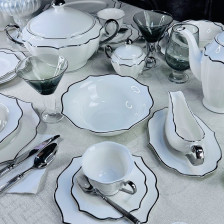 Сервиз обеденный 30 пр LENARDI Magnolia Silver фарфор 205-603