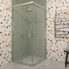 Душевой угол 90х90 EvaGold EG3 Chrome. квадрат, профиль хром, прозрачное стекло