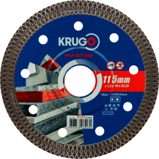 Диск алмазный 115х22,23х1,2х10 ультратонкий по керамограниту керамик Х-тип KRUGO MASTER 8102 1150228
