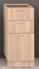 Стол рабочий кухонный 400х510х820 мм без столешницы (3 ящика) Дуб сонома светлый