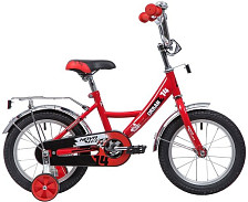 Велосипед NOVATRACK 14", URBAN, красный, полная защита цепи, тормоз ножной, крылья и багажник хромированные