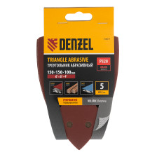 Лист шлифовальный дельтавидный 150x150x100мм P320 11 отв липучка 5шт Denzel 738677