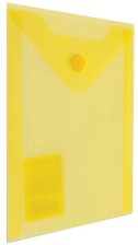 Папка-конверт с кнопкой А4 до 100 л 0,18 мм Brauberg прозрачная желтая