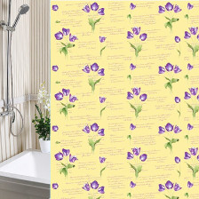 Штора для ванной комнаты 180х180см А-СТИЛЬ Тюльпаны бежевая полиэтилен с кольцами SWS.04.Tpn/BG