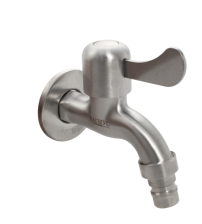 Кран водоразборный MAGNUS со штуцером для поливочного шланга, нерж сталь 9258