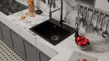 Мойка из искусственного камня 565х505 черный 17784/38