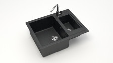 Мойка 605х490 искусственный камень черный 19/Q4
