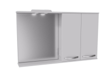 Зеркало со шкафчиком Квадра -120 правый (120х78х16)