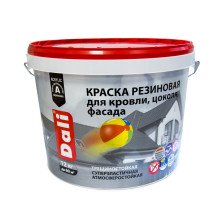 Краска резиновая для кровли, цоколя и фасада зеленая 12кг Dali