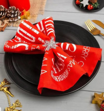 Салфетка 35х35 с декорат кольцом Happy holidays 5110274