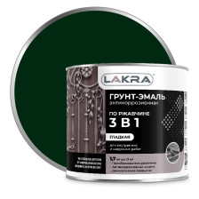 Грунт-эмаль по ржавчине зеленый мох глянц. (1,7кг) Лакра