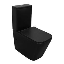 Унитаз Компакт AZARIO BLACK KING безободковый, с сиденьем микролифт AZ-8303D