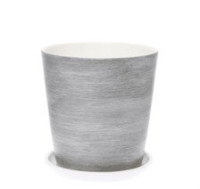 Горшок керамический с поддоном Эбен №2 конус серый 0,9л
