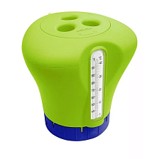 Дозатор плавающий Kokido с термометром зеленый (для таблеток 200гр) 406833
