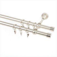 Карниз металлический гладкий d25 мм СМ-2952-2Р хром матовый 2,4 м