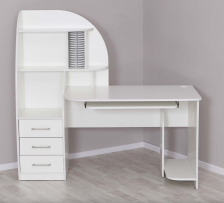 Стол компьютерный 1500мм №2 Белый жемчуг