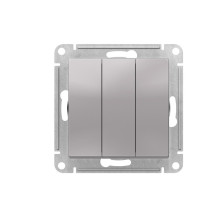 Выключатель 3-м скрытой установки Atlas Design ATN000331 алюминий