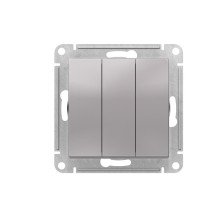 Выключатель 3-м скрытой установки Atlas Design ATN000331 алюминий