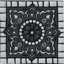 Вставка напольная (7,2х7,2) М-41 из керамогранита (Орнамент)