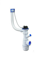 Сифон бутылочный Элит с металлической сеткой, отводом, переливом 30980615 