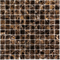 Мозаика из натурального камня (30,5х30,5) 4,8X4,8 Dark Emperador Polished (на сетке) (Starmosaic, Китай)
