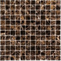 Мозаика из натурального камня (30,5х30,5) 4,8X4,8 Dark Emperador Polished (на сетке) (Starmosaic, Китай)