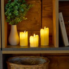 Фигура светодиодная Свеча на батарейках LULD-F063 WW CANDLE SET3 R44 в-к в составе набора из 3 штук