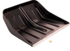 Лопата снеговая пластик 500х445 металлическая планка, черенок деревянный