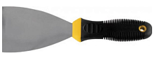 Шпатель нержавеющая сталь черно-желтая прорезиненная ручка  75мм FIT 06685