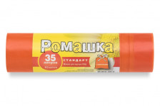 Мешки для мусора 35л 10шт с завязками Ромашка Стандарт 3ВС-35/10 оранжевые