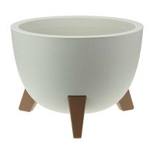 Горшок с поддоном Ротанг Флориан 12л белый