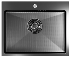 Мойка врезная 53х43 (3,0/0,8) h=220 черный графит нано Mixline 552935