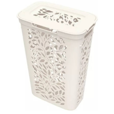 Корзина для белья 40л Leaves молочный 49424